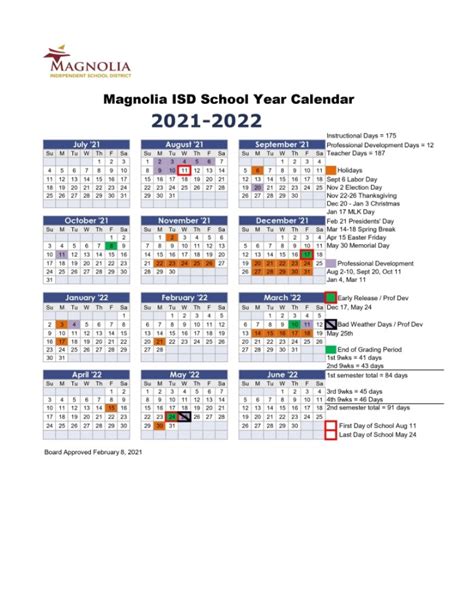 Magnolia Isd Calendar 21 22